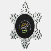 Happy Hanukkah Sameach! Schneeflocken Zinn-Ornament (Rechts)