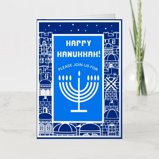 Happy Hanukkah Schöner jüdischer Urlaub (Vorderseite)