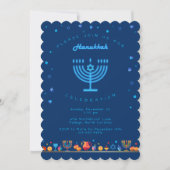 Happy Hanukkah Schöner jüdischer Urlaub Einladung (Vorderseite)