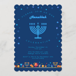 Happy Hanukkah Schöner jüdischer Urlaub Einladung