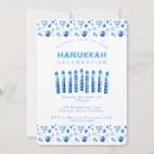 Happy Hanukkah Schöner jüdischer Urlaub Einladung (Vorderseite)