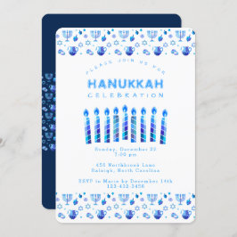 Happy Hanukkah Schöner jüdischer Urlaub Einladung