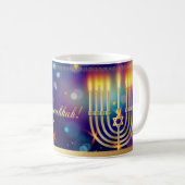 Happy Hanukkah Schöner jüdischer Urlaub Kaffeetasse (VorderseiteRechts)