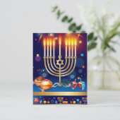 Happy Hanukkah Schöner jüdischer Urlaub Postkarte (Stehend Vorderseite)