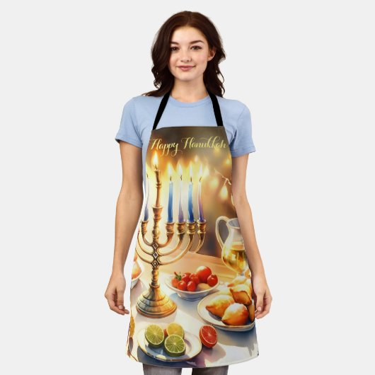 Happy Hanukkah Schürze (Getragen)