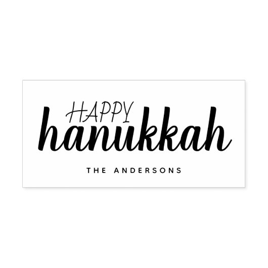 Happy Hanukkah Script Personalisiert Holiday Gummistempel (Prägung)