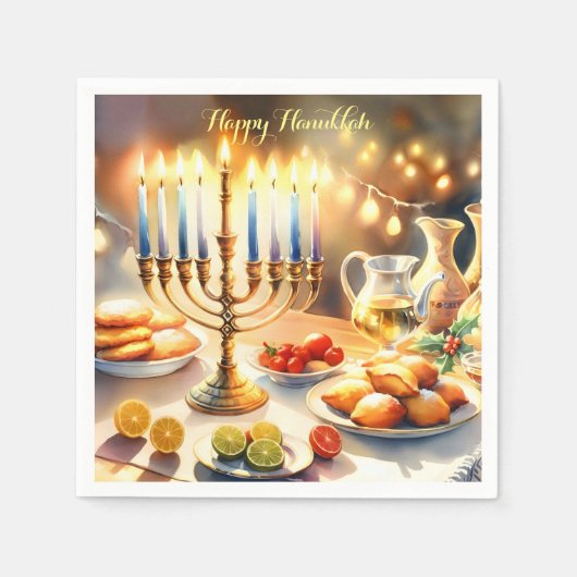 Happy Hanukkah Serviette (Vorderseite)