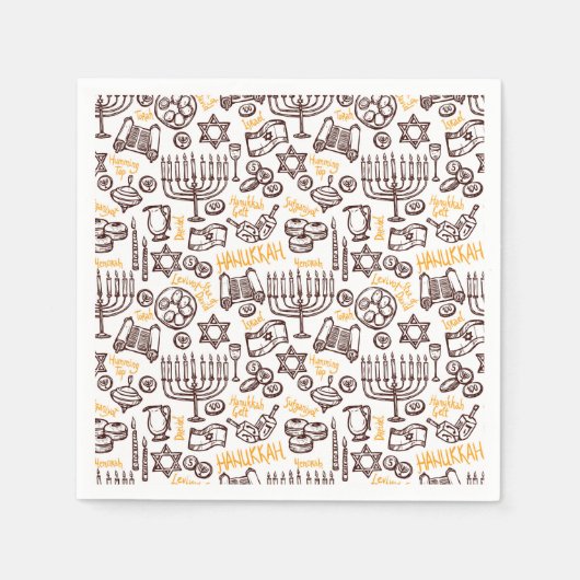 Happy Hanukkah Serviette (Vorderseite)