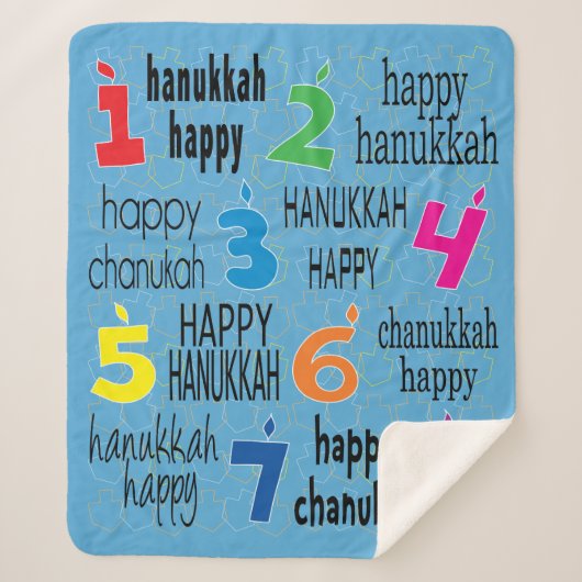 Happy Hanukkah Sherpa Dreidels Blanket/Mittel Sherpadecke (Vorderseite)