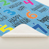 Happy Hanukkah Sherpa Dreidels Blanket/Mittel Sherpadecke (3/4)