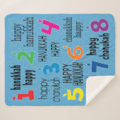 Happy Hanukkah Sherpa Dreidels Blanket/Mittel Sherpadecke (Vorderseite (Horizontal))