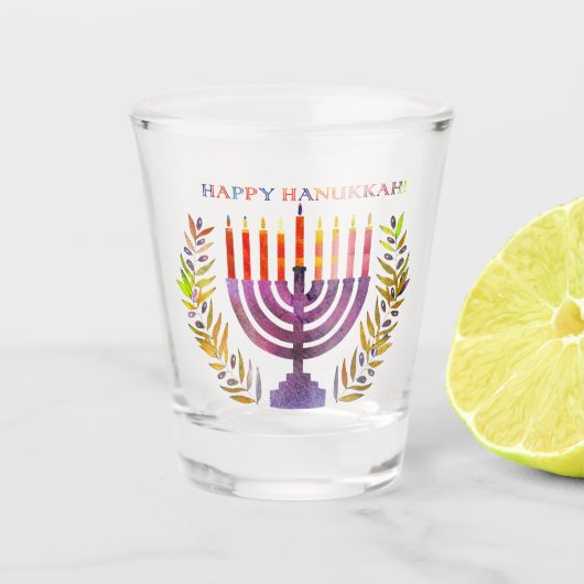 Happy Hanukkah Shot Glass Schnapsglas (Vorderseite)