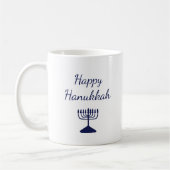 Happy Hanukkah Simple Blue Menorah Kaffeetasse (Links)