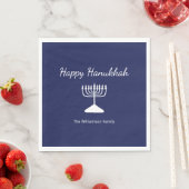 Happy Hanukkah Simple Menorah Blue Serviette (Beispiel)