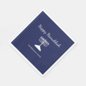 Happy Hanukkah Simple Menorah Blue Serviette (Ecke)