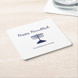 Happy Hanukkah Simple Menorah Rechteckiger Pappuntersetzer