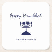 Happy Hanukkah Simple Menorah Rechteckiger Pappuntersetzer (Vorderseite)