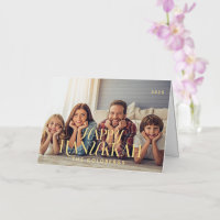 Happy Hanukkah Simple Modern Chic Family Foto