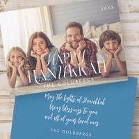 Happy Hanukkah Simple Modern Chic Family Foto