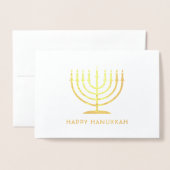 Happy Hanukkah Simple Modern Menorah One Foto Folienkarte (Vorderseite mit Umschlag)