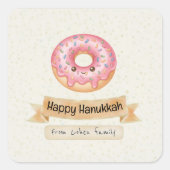 "Happy Hanukkah" Smiling Donut Stickers (Vorderseite)
