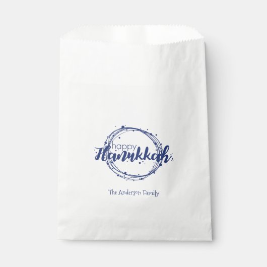 Happy Hanukkah Snow Bubbles Holiday Favor Bags Geschenktütchen (Vorderseite)