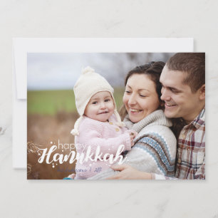 Happy Hanukkah Snow Bubbles Holiday Foto Card Feiertagskarte