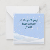 Happy Hanukkah Snow & Menorah Mitteilungskarte (Rückseite)