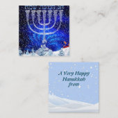 Happy Hanukkah Snow & Menorah Mitteilungskarte (Vorne/Hinten)