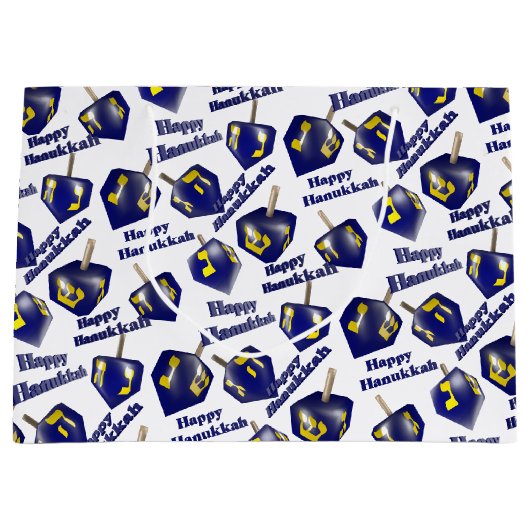 Happy Hanukkah Spinning Dreidel Große Geschenktüte (Vorderseite)