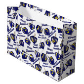 Happy Hanukkah Spinning Dreidel Große Geschenktüte (Vorderseite Schrägansicht)