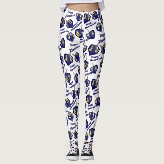 Happy Hanukkah Spinning Dreidel Leggings (Vorderseite)