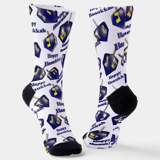 Happy Hanukkah Spinning Dreidel Socken (Gewinkelt)