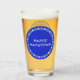 Happy Hanukkah Star Circle Glas