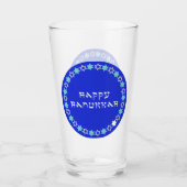 Happy Hanukkah Star Circle Glas (Vorderseite)
