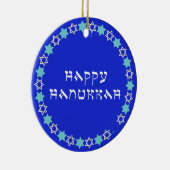 Happy Hanukkah Star Circle Keramik Ornament (Rechts)