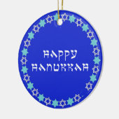 Happy Hanukkah Star Circle Keramik Ornament (Links)