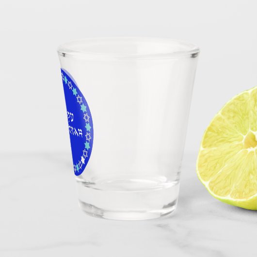 Happy Hanukkah Star Circle Schnapsglas (Rechts)