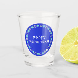 Happy Hanukkah Star Circle Schnapsglas