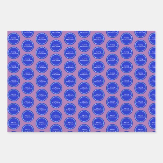 Happy Hanukkah Star Circle Wrapping Paper Sheets Geschenkpapier Set (Vorderseite 3)