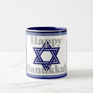 Happy Hanukkah Star der David Coffee/Tea-Tasse Zweifarbige Tasse