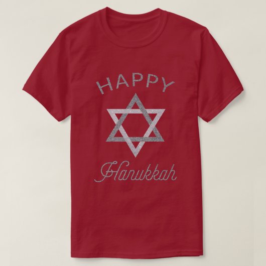 Happy Hanukkah Star des T - Shirt von David Glitze (Design vorne)