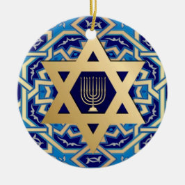 Happy Hanukkah. Star von David Custom Year Keramik Ornament