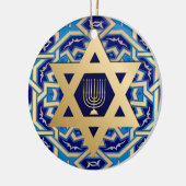 Happy Hanukkah. Star von David Custom Year Keramik Ornament (Links)