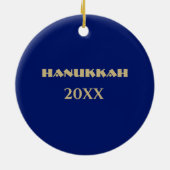 Happy Hanukkah. Star von David Custom Year Keramik Ornament (Hinten)