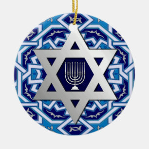 Happy Hanukkah. Star von David Custom Year Keramikornament