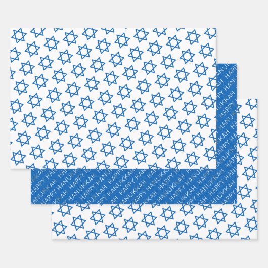 Happy Hanukkah Star von David Holiday Faith Geschenkpapier Set (Set)