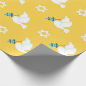Happy Hanukkah Star von David, kosher Bird Piegon Geschenkpapier (Ecke)