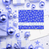 Happy Hanukkah Star von David Menorah Blue CUSTOM Postkarte