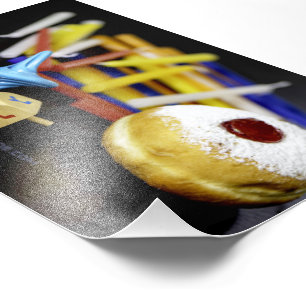 Happy Hanukkah Star von David menorah Dreidel Slip Fotodruck